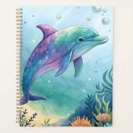Watercolor painted dolphin planer