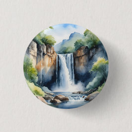 Watercolor painted waterfall button