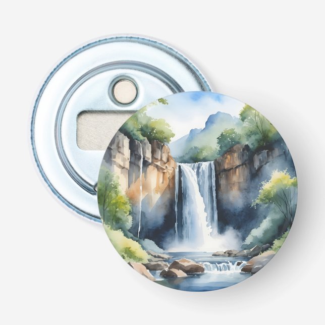 Watercolor painted waterfall flaschenöffner (Vorderseite)