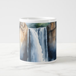 Watercolor painted waterfall Jumbo-Tasse