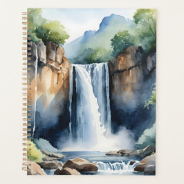 Watercolor painted waterfall planer
