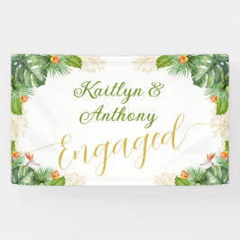 Watercolor Palm Floral Banner