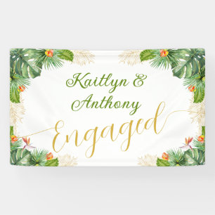 Watercolor Palm Floral Banner