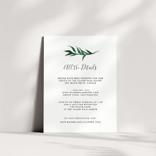 Watercolor Palm Guest Information Card Begleitkarte