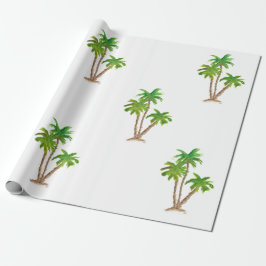 Watercolor Palm Tree Beach Wrapping Paper Geschenkpapier