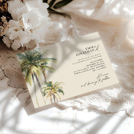 Watercolor Palm Tree Destination coastal Wedding Einladung