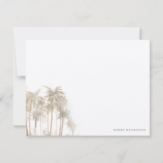 Watercolor Palm Trees Personalized Thank You Mitteilungskarte (Vorderseite)