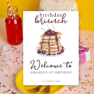 Watercolor Pancakes Geburtstagsparty Poster