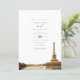 Watercolor Paris Frankreich Eiffel Tower City Wedd Einladung (Stehend Vorderseite)