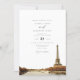 Watercolor Paris Frankreich Eiffel Tower City Wedd Einladung (Vorderseite)