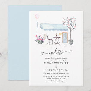 Watercolor Paris Wedding Update Einladung