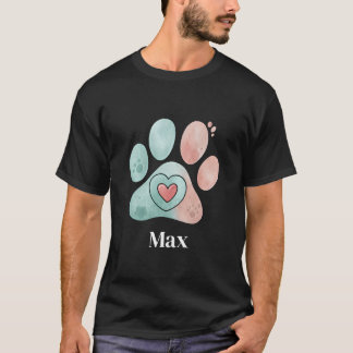 watercolor pastel paws with a heart inside T-Shirt