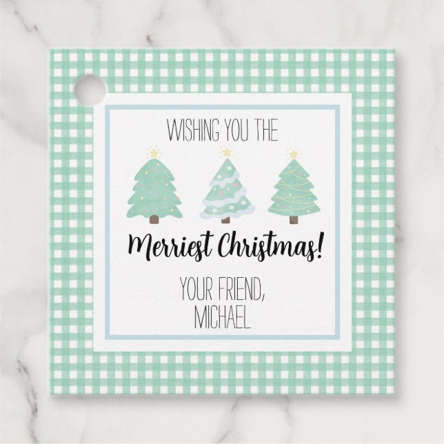 Watercolor Pastel Tree Teacher Weihnachtsgeschenkk Geschenkanhänger (Vorderseite)