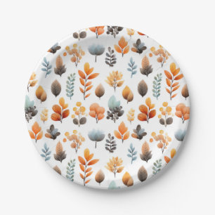 Watercolor-Pastell-Autumnus-Botanik-Thanksgiving Pappteller