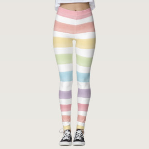 Watercolor-Pastellregenbogen Stripes niedliche Leggings