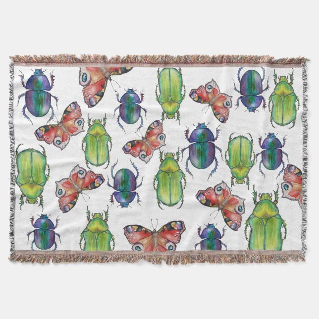 Watercolor pattern of beetles and butterflies decke (Vorderseite)