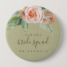 WATERCOLOR PEACH BLUME BRIDE SQUAD BRIDESMAID