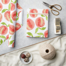 Watercolor Peach Muster Wrapping Paper Geschenkpapier