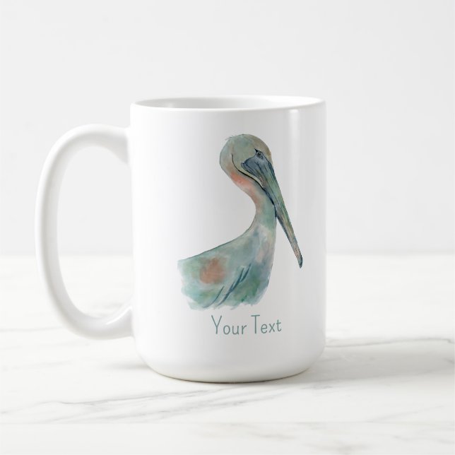 Watercolor Pelican Kaffeetasse (Links)