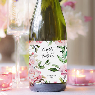 Watercolor Peony Magnolia Pink Wedding
