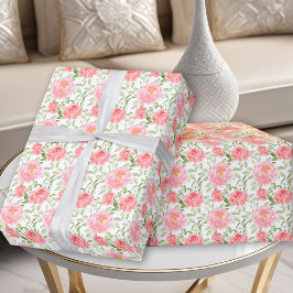 Watercolor Peony Muster Wrapping Paper Geschenkpapier