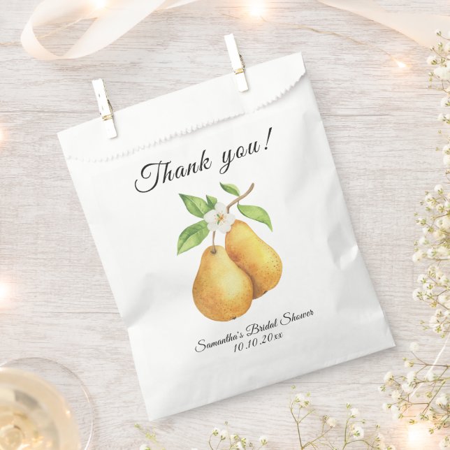 Watercolor Perfect Pear Danke Brautparty Geschenktütchen (Ausgeschnitten)