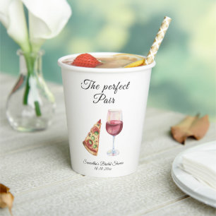 Watercolor Perfektes Paar Brautparty Pappbecher