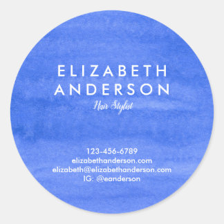 Watercolor periwinkle Classic Round Sticker