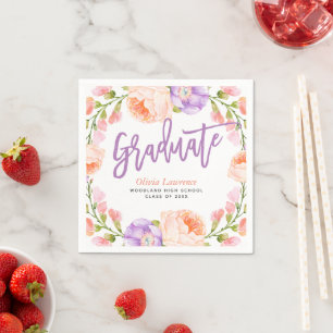Watercolor-personalisiertes Abschluss-mit Serviette