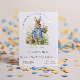 Watercolor Peter Rabbit Birthday Einladung