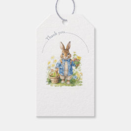 Watercolor Peter Rabbit Birthday Geschenkanhänger