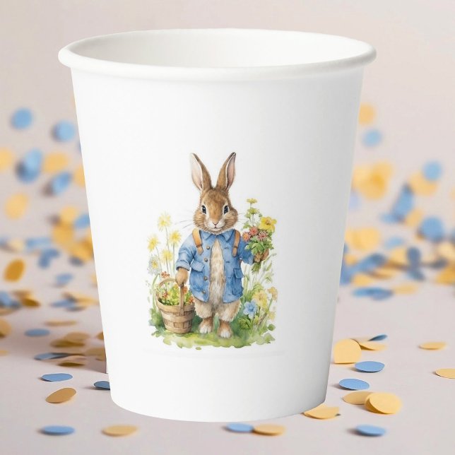 Watercolor Peter Rabbit Birthday Pappbecher (Von Creator hochgeladen)