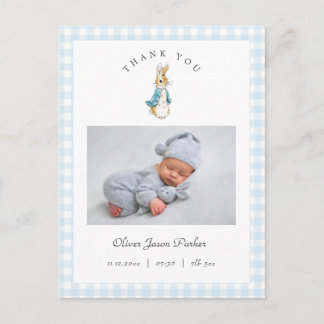 Watercolor Peter Rabbit Boy Birth Announcement Postkarte