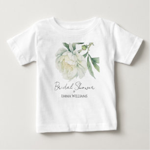 Watercolor-Pfingstrose-Blume Brautparty Baby T-shirt