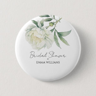 Watercolor-Pfingstrose-Blume Brautparty Button