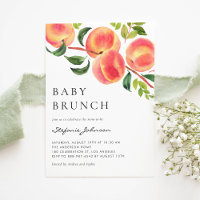 Watercolor Pfirsiche Summer Baby Brunch
