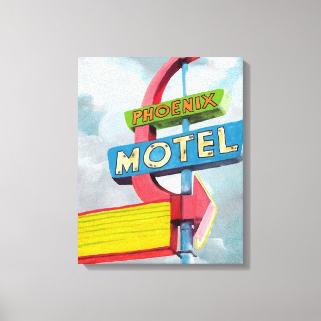 Watercolor Phoenix Motel Leinwanddruck (Vorderseite)