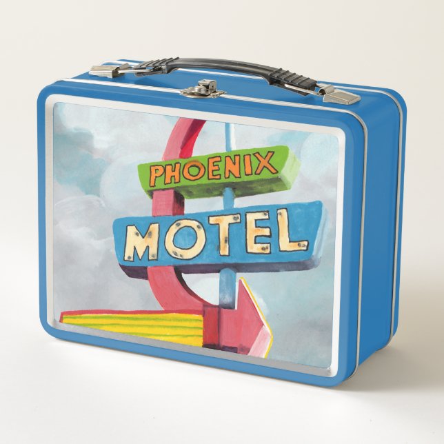 Watercolor Phoenix Motel Metall Lunch Box (Vorderseite)