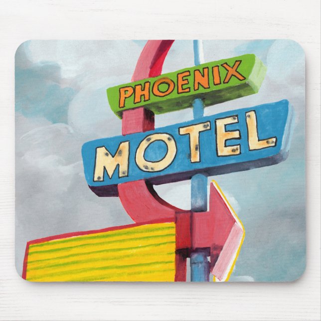 Watercolor Phoenix Motel Mousepad (Vorne)