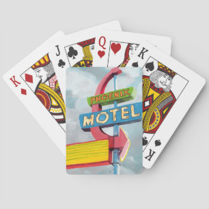 Watercolor Phoenix Motel Spielkarten