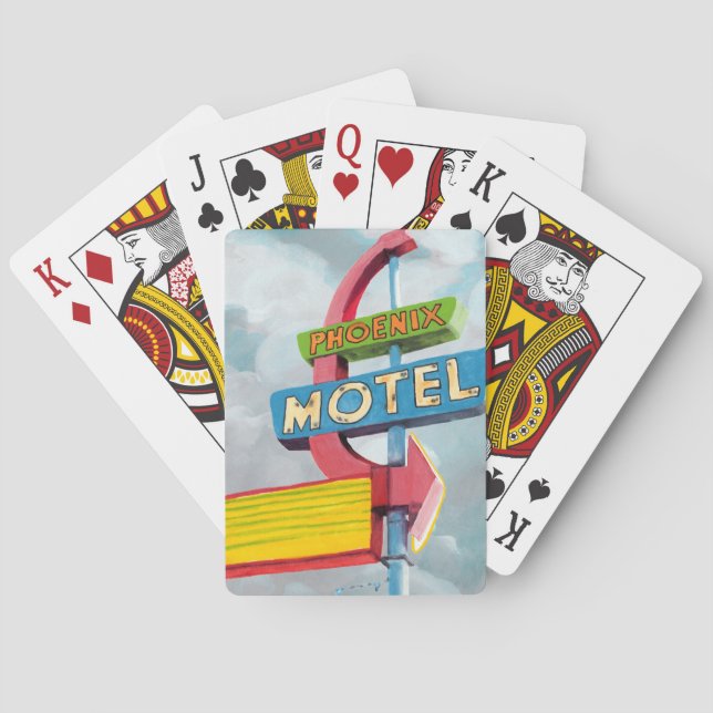 Watercolor Phoenix Motel Spielkarten (Rückseite)