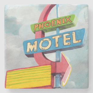 Watercolor Phoenix Motel Steinuntersetzer