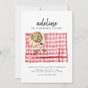 Watercolor Picnic Geburtstagsparty Einladung