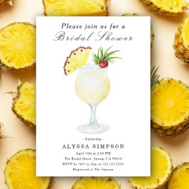 Watercolor Pina Colada Cocktail Bridal Shower Einladung