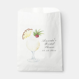 Watercolor Pina Colada Cocktail Bridal Shower Geschenktütchen
