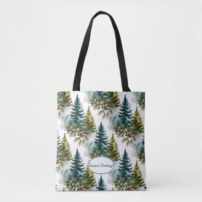 Watercolor Pine Muster Elegante Winter (Vorderseite)