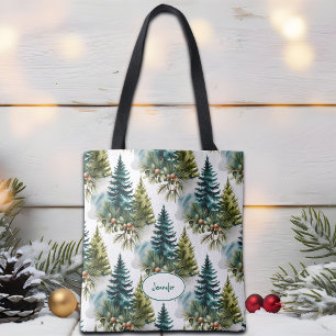Watercolor Pine Muster Elegante Winter