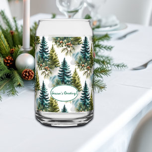 Watercolor Pine Muster Elegante Winter Dosenglas
