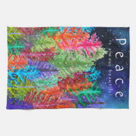 Watercolor Pine Trees in the Forest Kitchen Towel Geschirrtuch