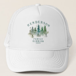 Watercolor PineTrees Family Reunion Button Truckerkappe